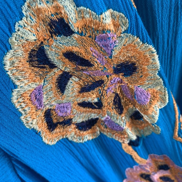 NWOT Free People Turquoise Cora Mini Dress - Picture 11 of 11